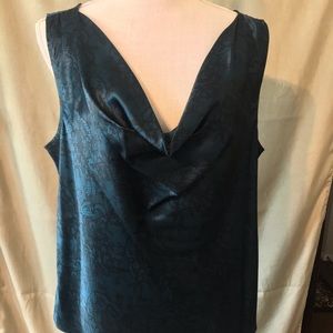 Green & Black Sleeveless Evening Tank